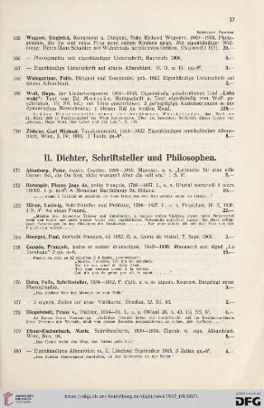 II. Dichter, Schriftsteller und Philosophen (Nr. 171-250)