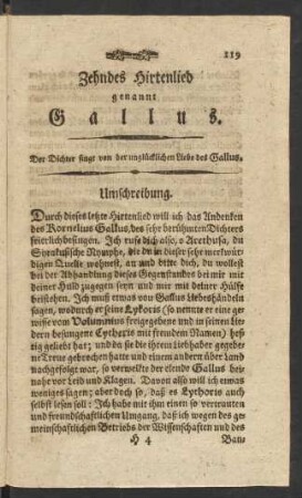 Zehndes Hirtenlied genannt Gallus