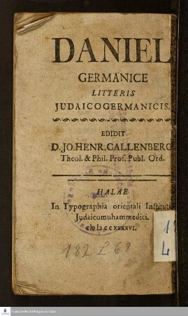 Daniel Germanice Litteris Judaicogermanicis