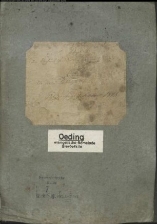 Kirchenbuchduplikate der Evangelischen Gemeinde Oeding (Todesfälle 1823-1848, Jahrgang 1848 beschädigt). (Gemeinde: Oeding, Evangelische Gemeinde)