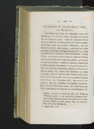Fortsetzung der abgebrochenen inneren Geschichte