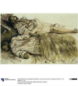 Zwei gefallene Soldaten / Leichen-Kammer zu Königinhof