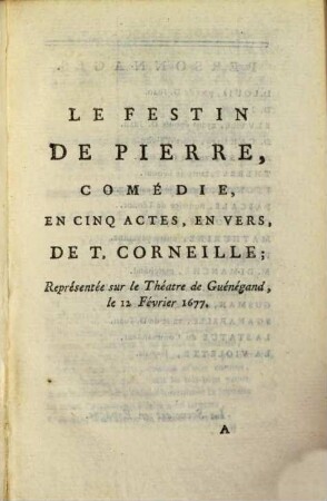 Le festin de Pierre : Comédie en 5 actes, en vers