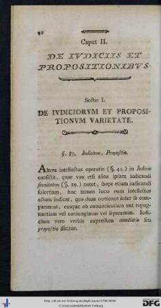 II. De Iudiciis Et Propositionibus.