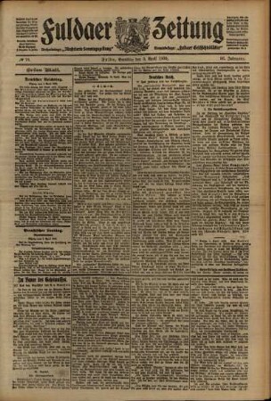 Erste Ausgabe vom Samstag, den 03. April 1909.