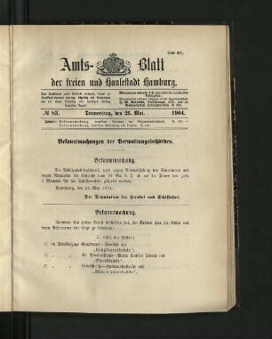 No. 83, 26. Mai 1904.