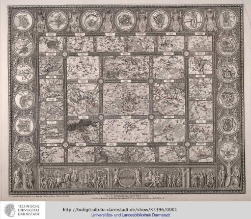 Die Schlachtplane [Schlachtenpläne] entworfen und gezeichnet von den Königl. Preuß. Capitains von [Karl Ferdinand] Rau und [Emil Heinrich] Hänel von Cronenthal. Die Schlachten sind gestochen von Carl Mare, Mitgl. und Professor der Academie der Künste zu Berlin 1820.