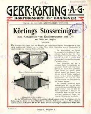 Stoßreiniger zum Abscheiden von Kondenswasser und Öl aus Gasen und Dämpfen