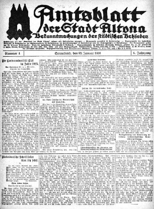 Nummer 4 : Sonnabend, den 23. Januar 1926