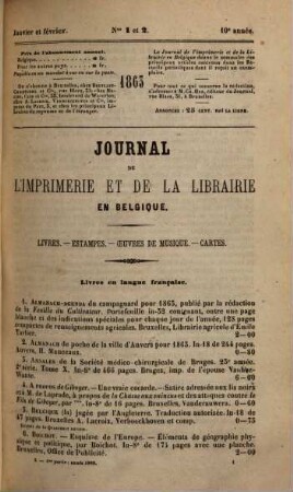 Bibliographie de la Belgique : ou catalogue général de l'imprimerie et de la librairie belges. 1863, 1863 = Jg. 26