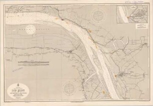 247 Nordsee; deutsche Küste. Die elbe von Brunsbüttel bis Krautsand
