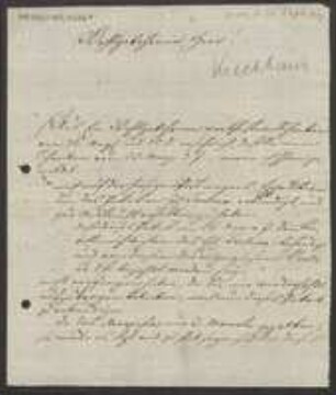 Brief von Kirchbauer an Johann Jacob Kohlhaas
