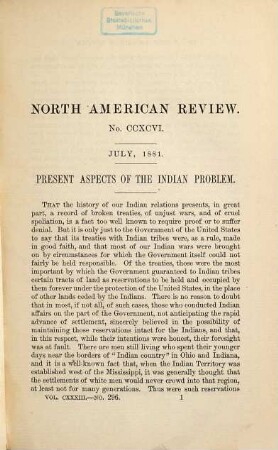 The North American review. 133. 1881 (July - December)