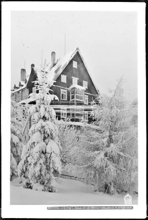 Oberbärenburg im Erzgebirge, Berghotel Friedrichshöhe mit Schnee