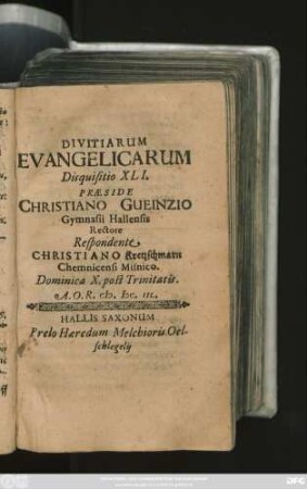 Divitiarum Evangelicarum Disquisitio XLI.