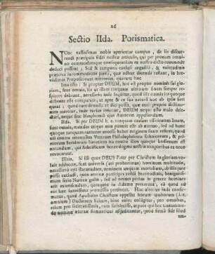 Sectio IIda. Porismatica.
