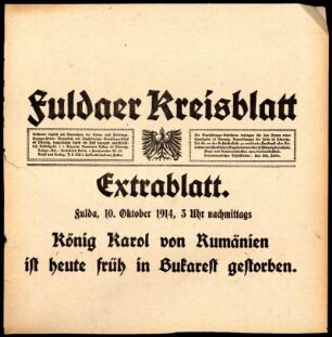 Dritte Ausgabe vom Samstag, den 10. Oktober 1914.