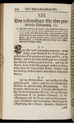 XIII. Von rechtmäßiger Ehe ohne priesterliche Einsegnung.