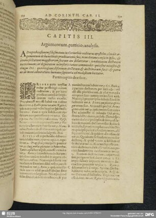 Capitis III. Argumentum, partitio, analysis