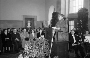 Freiburg: Universität; Rektor der Universität, Walter-Herwig Schuchhardt spricht