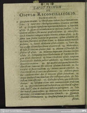 Caput Primum De Osculo Reconciliatorio