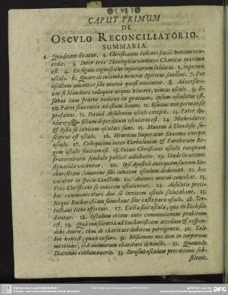 Caput Primum De Osculo Reconciliatorio