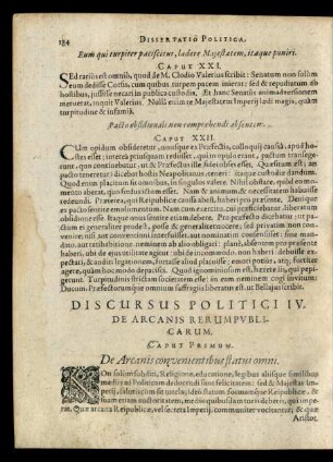 Caput Primum. De Arcanis convenientibus statui omni.