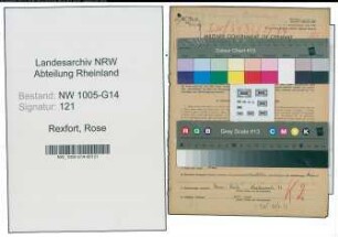 Entnazifizierung Rose Rexfort , geb. 02.04.1895 (Kontoristin)