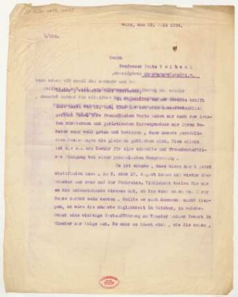 Brief an Fritz Volbach : 12.07.1924