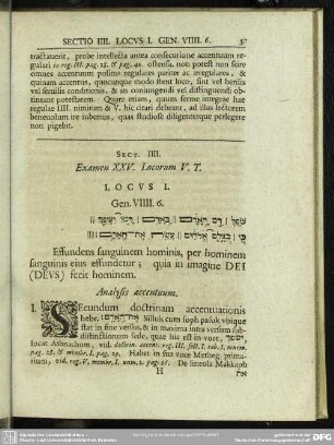 Sect. IIII. Examen XXV. Locorum V. T.