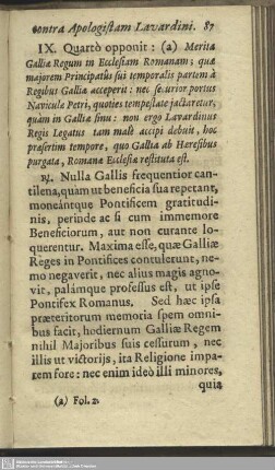 IX. [Magnam esse Gallorum in Ecclesiam Romanam merita, sed non minora Ecclesiae Romanae in Gallos]