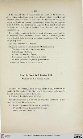 Séance du Comité du 6 décembre 1880