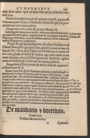 De mandatis et doctrinis. hominum.