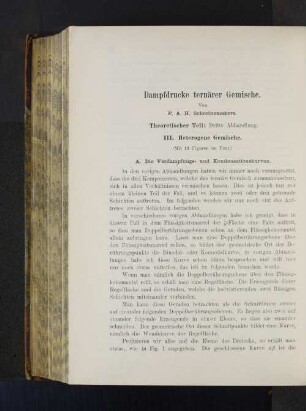 Dampfdrucke ternärer Gemische.