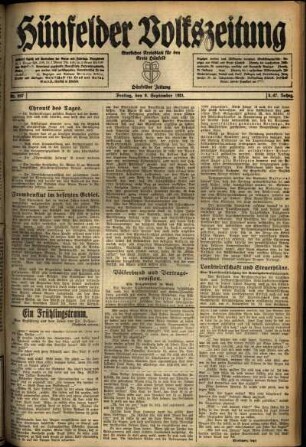 Ausgabe vom Freitag, den 09. September 1921.