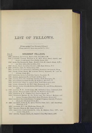 List of Fellows.