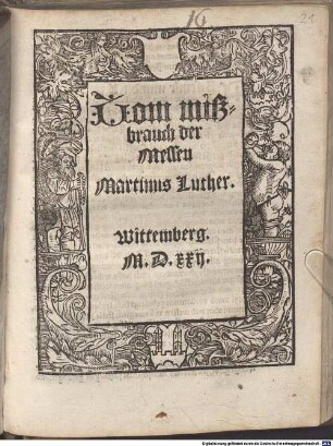 Vom mißbrauch der Messen