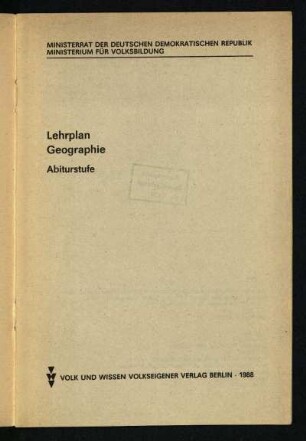 1988: Abiturstufe