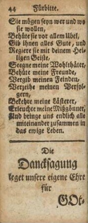 Die Dancksagung