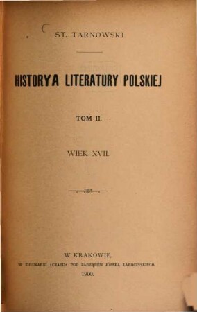 Historya literatury polskiej. 2, Wiek XVII