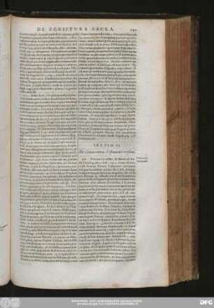 Sectio II. De Craeca veteris Testamenti versione.