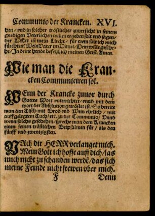 Wie man die Krancken Communiciren soll.