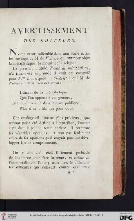 Avertissement des editeurs