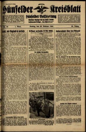 Erste Ausgabe vom Freitag, den 23. Februar 1940.