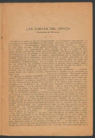 Las Cuevas del Drach : (Recuerdos de Mallorca)