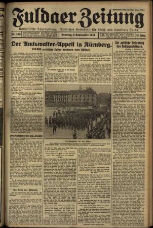 Erste Ausgabe vom Sonntag, den 09. September 1934.