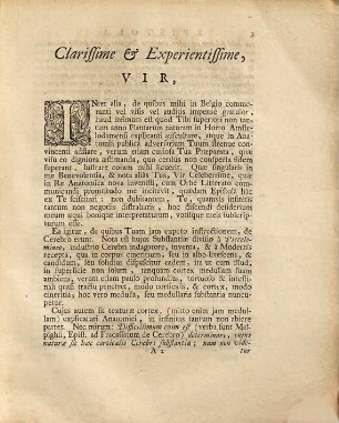 Epistola problematica ... : ad virum clarissimum Fredericum Ruyschium, M.D. anatomiae et botanices professorem, 12. De Cerebri Corticali substantia, & etc.