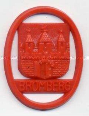 VDA (Volksbund für das Deutschtum im Ausland), "Stadtwappen" (Bromberg), Spendenabzeichen zugunsten des Kriegswinterhilfswerks Juni 1941