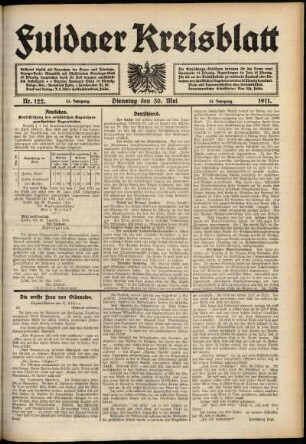 Ausgabe vom Dienstag, den 30. Mai 1911.
