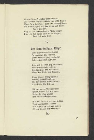 Der unmündigen Klage